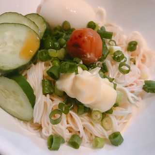 アレンジ素麺！梅マヨそうめん♡